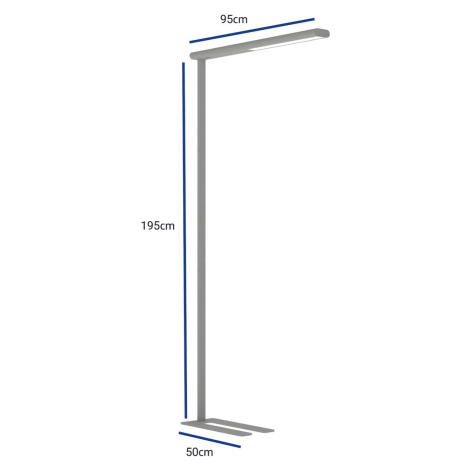 Kancelárska stojacia lampa LED MAULjet, stmievateľná, strieborná