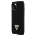 Plastové puzdro Guess na Apple iPhone 14 GUHCP14SHDGTPK Rhinestones Triangle Metal Logo čierne