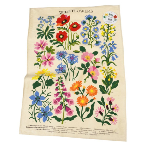 Béžová bavlnená utierka Rex London Wild Flowers, 50 x 70 cm