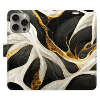 Flipové puzdro iSaprio - BlackGold Marble - iPhone 15 Pro Max