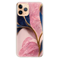 Odolné silikónové puzdro iSaprio - Pink Blue Leaves - iPhone 11 Pro