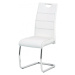 AUTRONIC HC-481 WT jedálenská stoličky ekokoža biela, biele prešitie/nohy kov, chróm