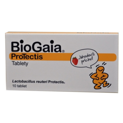 BIOGAIA ProTectis jahodová príchuť 10 žuvacích tabliet