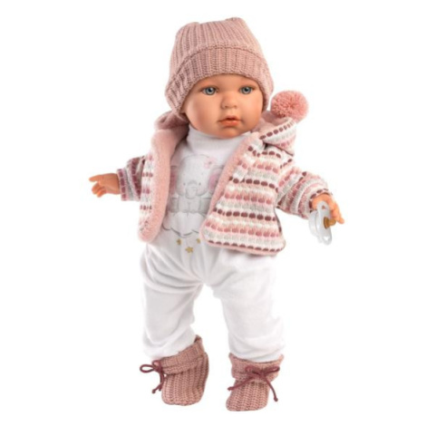 Llorens 42406 BABY JULIA - realistická bábika so zvukmi a mäkkým látkovým telom - 42 cm