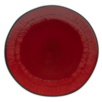 HIT Keramický dezertný tanier RHODES 22cm červeno/čierny