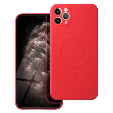 Silicone Mag Cover case compatible s MagSafe pre IPHONE 12 PRO MAX red