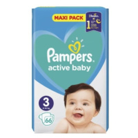 PAMPERS Active baby maxi pack 3 midi 66 ks
