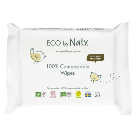 ECO BY NATY Obrúsky vlhčené cestovné neparfumované Sensitive Eco 20 ks