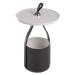Estila Dizajnový príručný stolík Forma Moderna s koženou podstavou 61cm
