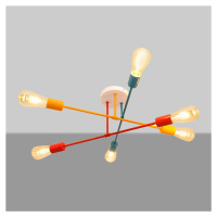 Svetlo Cambridge 6-pl., oranžovo-červeno-tyrkysová