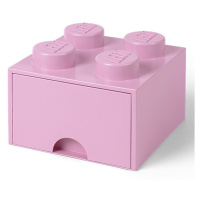 LEGO® úložný box 4 - so zásuvkou svetlo rúžová 250 x 250 x 180 mm