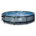Bazén s krytom a filtráciou Stone pool Exit Toys kruhový oceľová konštrukcia 360*76 cm šedý od 6