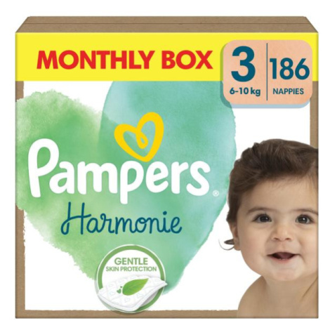 PAMPERS Plienky jednorázové Harmonie Baby veľ. 3, 186 ks, 6kg-10kg