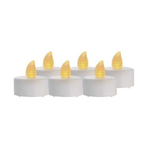 LED dekorácia – 6x čajová sviečka biela, 6x CR2032, vnútorná, vintage EMOS