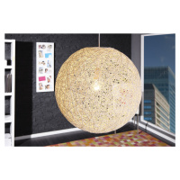 Estila Dizajnová štýlová závesná lampa Cocoon biela 45cm