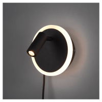 Nástenná LED lampa Jordan, 2 zdroje, čierna farba