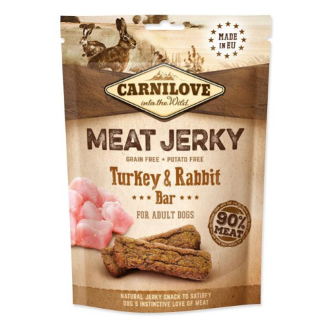 Pochúťka Carnilove Jerky králik a morka, tyčinky 100g