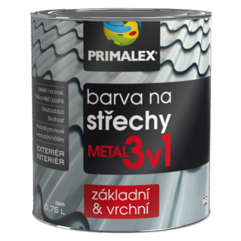 PRIMALEX METAL 3v1 - Farba na strechy metal - grafitová 5 L