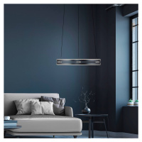 PURE LED závesné svetlo E-Loop, sivé, Ø 50 cm, hliník, CCT