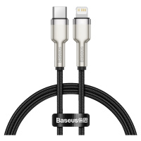 Dátový kábel Baseus Cafule Metal USB-C - Lightning  20W 0,25 m čierny