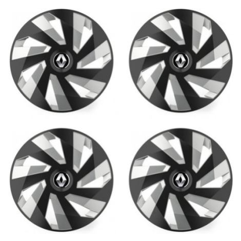 Puklice pre Renault (staršie logo) 14 Vector RC black and silver