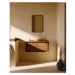 Nízka závesná skrinka pod umývadlo z teakového dreva v prírodnej farbe 90x40 cm Kenta – Kave Hom