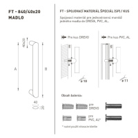 FT - MADLO kód 840 40x20 mm SP ks CIM - čierna matná (FNO) 800 mm 40x20 mm