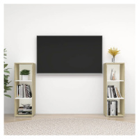 vidaXL TV skrinky 2 ks biele a dub sonoma 107x35x37 cm drevotrieska