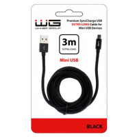 Kábel WG Mini USB na USB, 3m, čierna