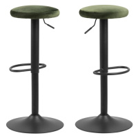 Dkton Moderná barová stolička Nenna, čierna-lesno zelená