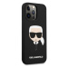 Silikónové puzdro Karl Lagerfeld na Apple iPhone 13 Pro Max KLHCP13XSLKHBK Liquid Karl Head čier