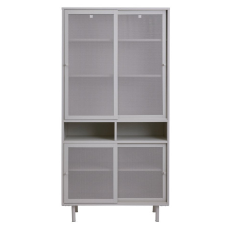 Sivá kovová skrinka s posuvnými dverami 90x180x40 cm Veep – Unique Furniture