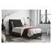 Čierna čalúnená jednolôžková posteľ s roštom 90x200 cm Sleepy Luna – Miuform