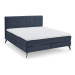 Tmavomodrá boxspring posteľ 160x200 cm ANCONA – Meise Möbel