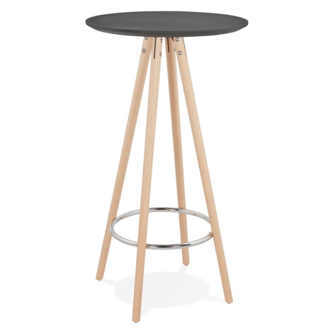 Čierny barový stôl s prírodnými nohami Kokoon Deboo, výška 110 cm KoKoon Design