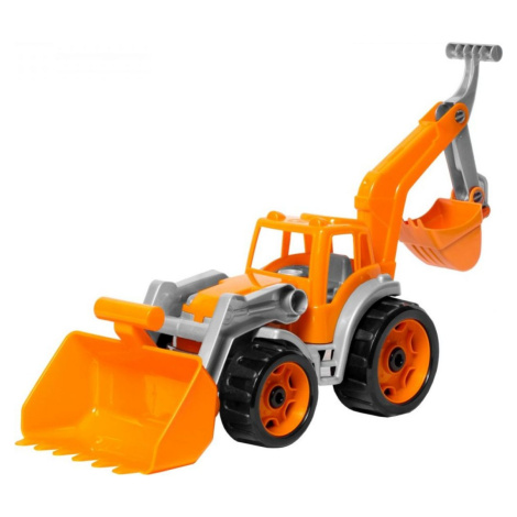 Traktor oranžový s 2 lyžicami Teddies