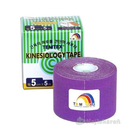 TEMTEX KINESOLOGY TAPE tejpovacia páska, 5cmx5m, fialová 1ks