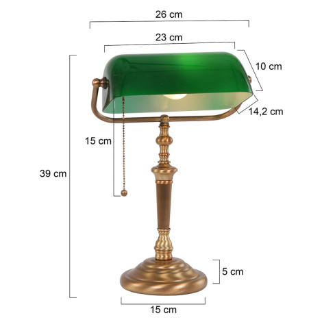 Stolová lampa Ancilla, sklo, bronzová/zelená Steinhauer BV