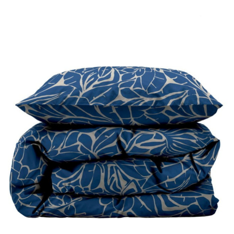 Modré damaškové obliečky na jednolôžko 140x200 cm Abstract leaves – Södahl