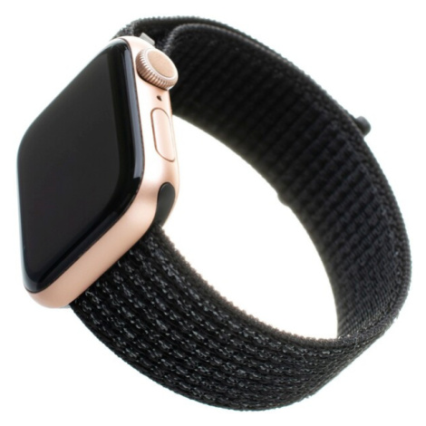 FIXED Nylon Strap nylonový pásik pre Apple Watch 42/44/45mm reflexne čierny