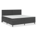 vidaXL Posteľ boxspring tmavošedá látková 200x200 cm