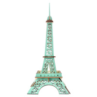 Dřevěné 3D puzzle Eiffelova věž tyrkysová