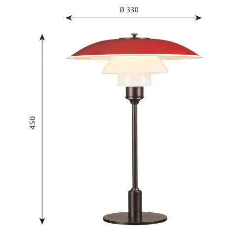 Louis Poulsen PH 3 1/2-2 1/2 stolná hnedá/červená