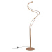 LED stojacia lampa s kovovým tienidlom v zlatej farbe (výška 160 cm) Nala – Trio Select