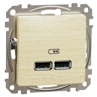 Dvojitá USB A+A nabíjacka 2.1A, Breza, Sedna Design (Schneider)