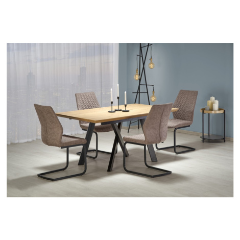 Jedálenský rozkladací stôl Talo 160/200 cm dub remeselný zlatý/čierny Halmar