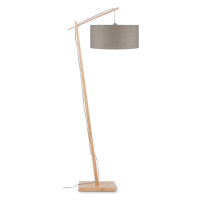 Stojacia lampa s béžovým tienidlom a konštrukciou z bambusu Good&Mojo Andes