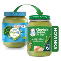 GERBER Organic detský príkrm brokolica s hráškom a morčacím mäsom 190 g