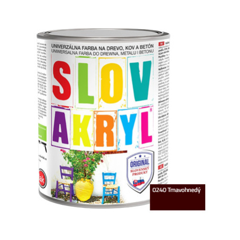 SLOVAKRYL - Univerzálna vodou riediteľná farba 0,75 kg 0240 - tmavohnedá