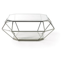Estila Moderný nadčasový konferenčný stolík Adorno z kovu a skla geometrických tvarov 100cm
